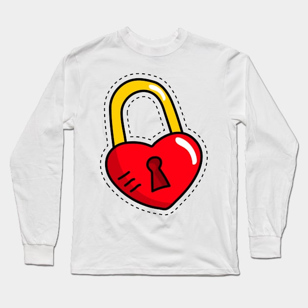 Heart Love Lock Long Sleeve T-Shirt by BradleyHeal